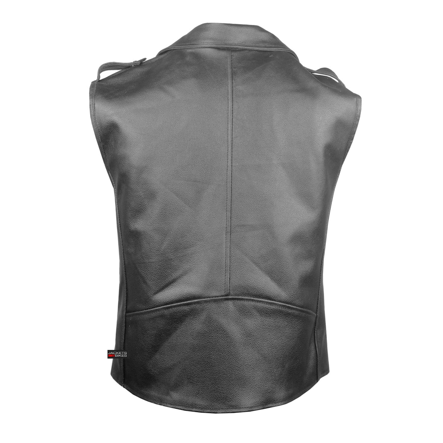 Men's Classic Leather Motorcycle Biker Concealed Carry Vintage Vest Black
