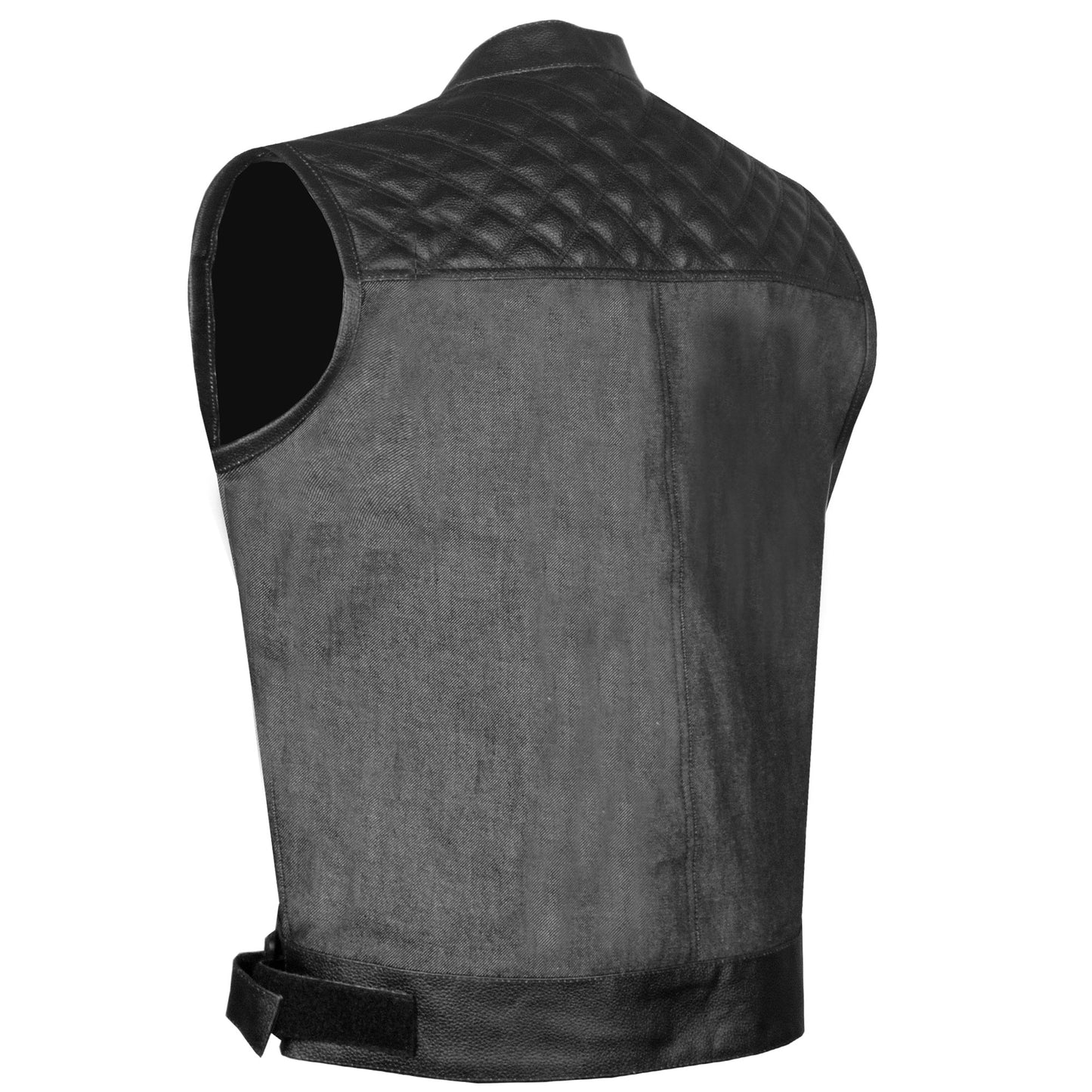 Men's ARMOR Leather SOA Anarchy Motorcycle Biker Club Concealed Carry Vest