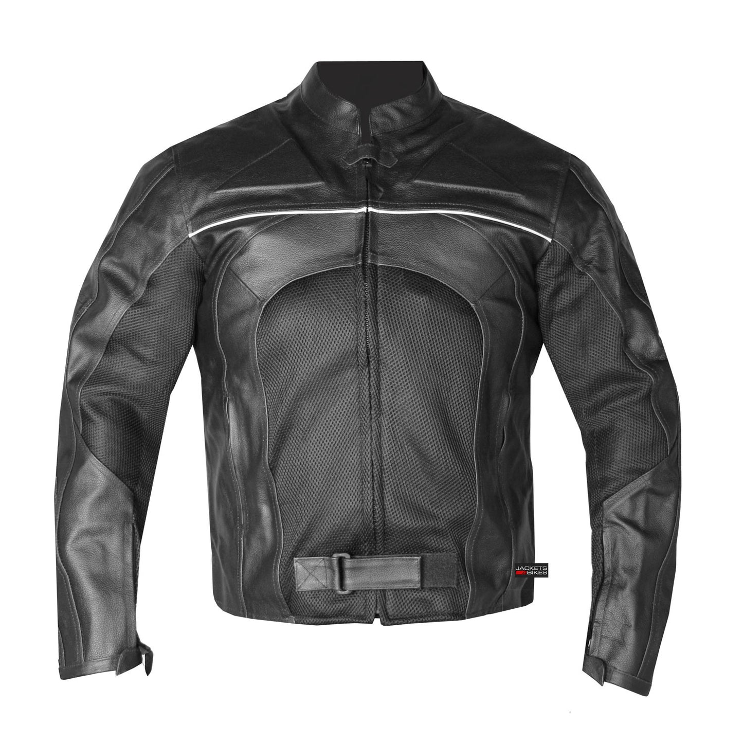 RAZER MENS MOTORCYCLE LEATHER JACKET ARMOR Black