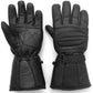 LEATHER GLOVES GAUNTLET for BIKER MOTORCYCLE SCOOTER HEAVY DUTY WINTER BLACK
