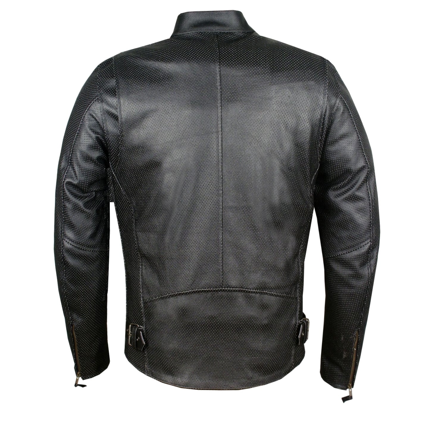 Men's Infinity Airflow Perforated Leather Motorcycle Armor Biker Jacket